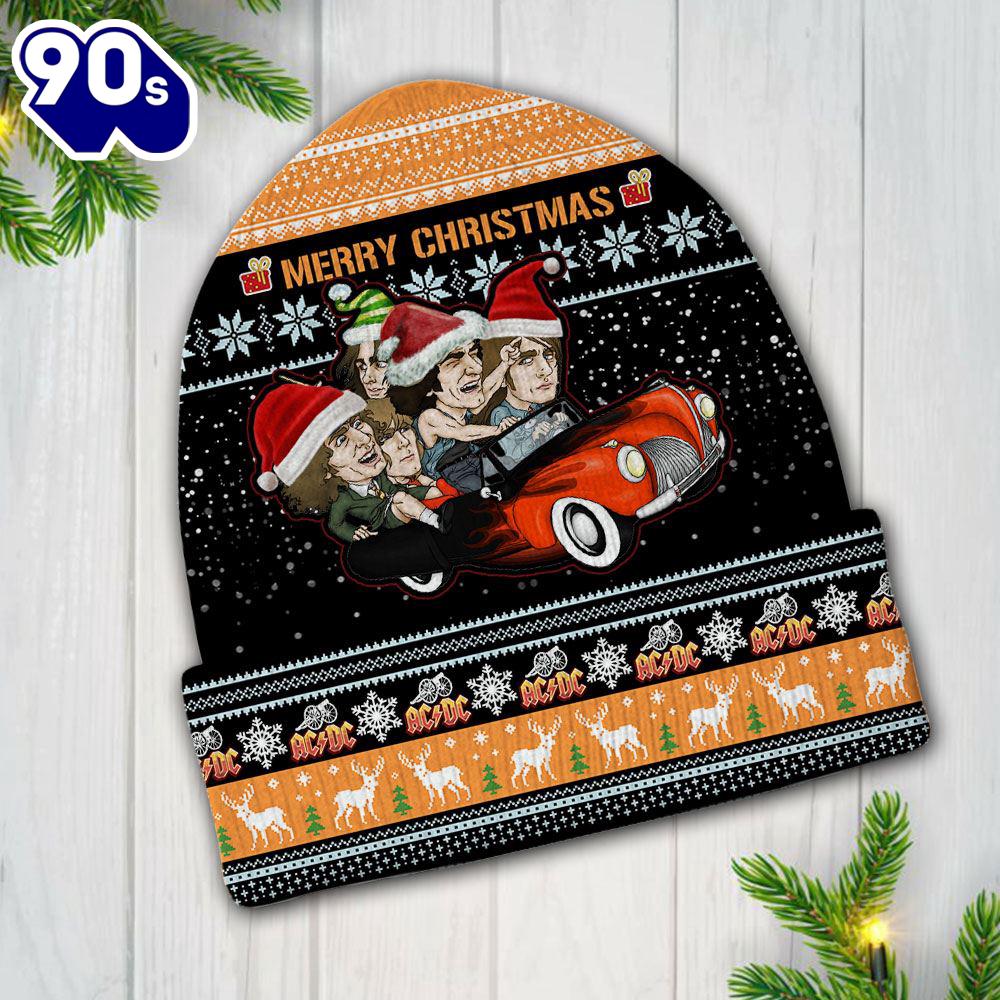 Merry Christmas ACDC Beanie Hat Xmas 2024 Gift Xmas Merry Christmas ACDC Beanie Hat Xmas 2024 Gift Xmas