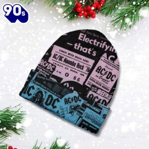 Merry Christmas ACDC Songs Beanie Hat Gift Xmas