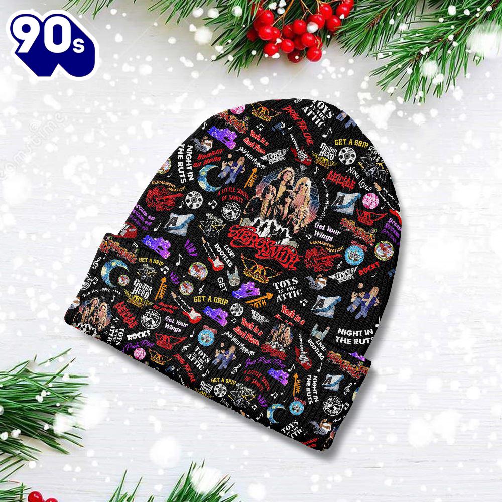 Merry Christmas Aerosmith Beanie Hats Gift Xmas Merry Christmas Aerosmith Beanie Hats Gift Xmas