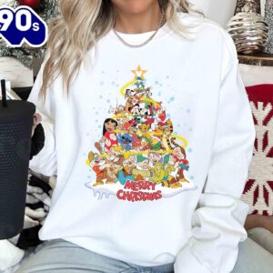 Merry Christmas Disney Characters Shirt Mickey and Friends Christmas Tee Xmas Party Gift