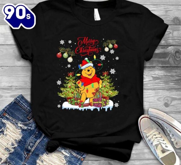 Merry Christmas Disney Shirt, Winnie The Pooh Christmas Gift Shirt Gift Xmas