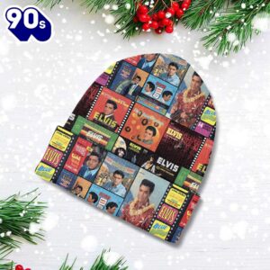 Merry Christmas Elvis Presley Album Beanie Hat Gift Xmas