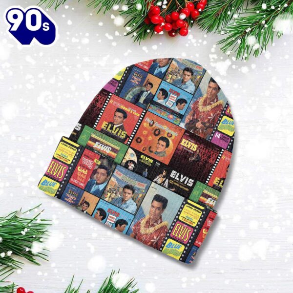 Merry Christmas Elvis Presley Album Beanie Hat Gift Xmas