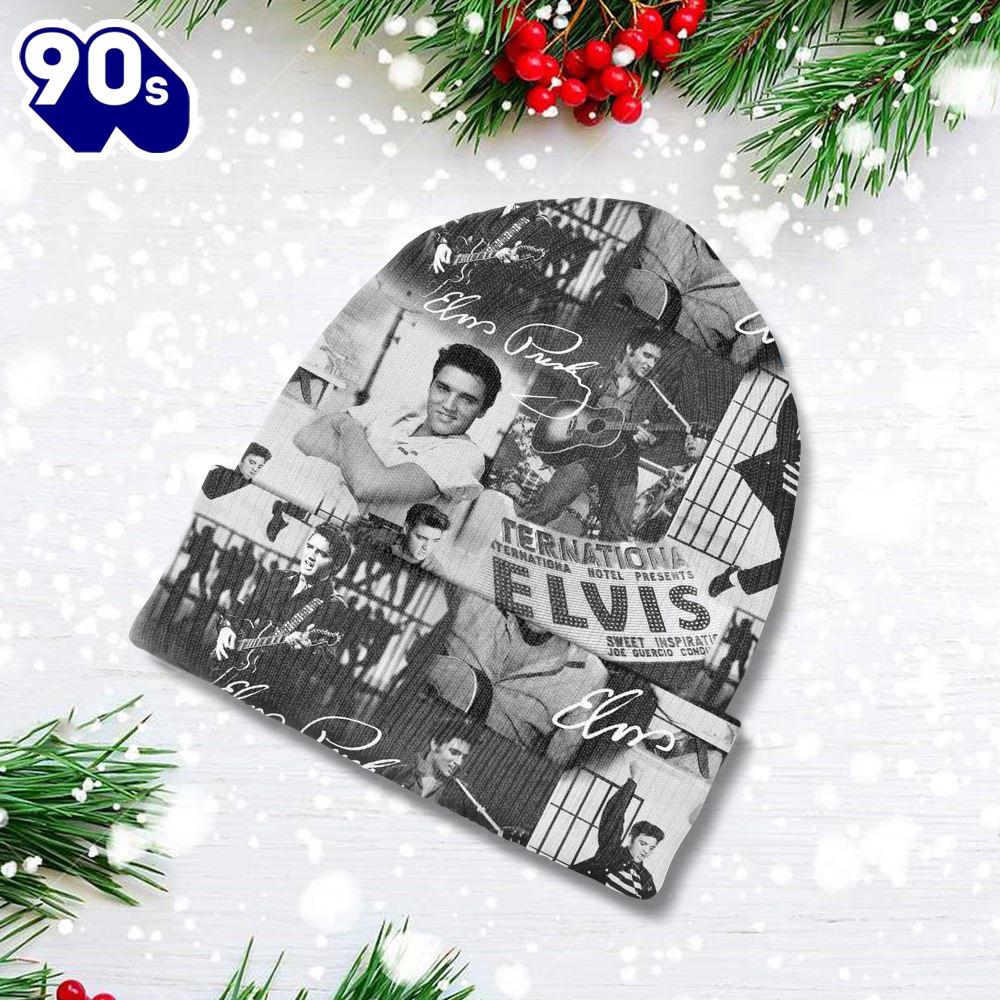 Merry Christmas Elvis Presley Kings Beanie Hat Gift Xmas Merry Christmas Elvis Presley Kings Beanie Hat Gift Xmas