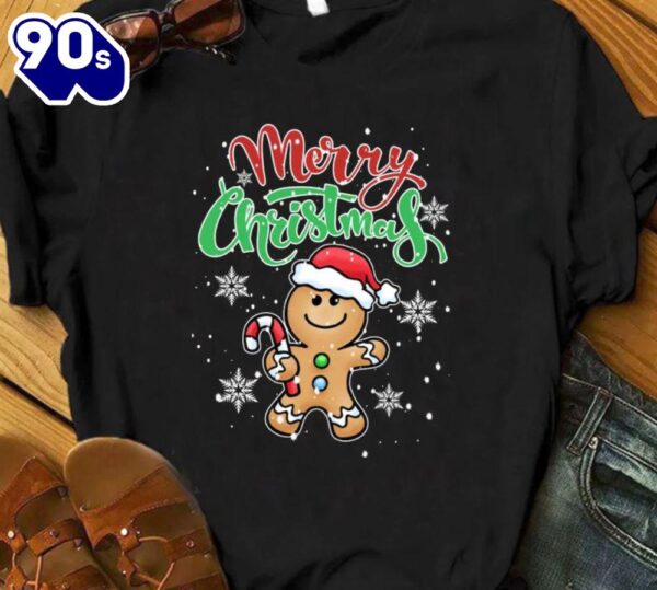 Merry Christmas Gingerbread Man Shirt, Cute Gingerbread Shirt,Family Holiday Shirt,Christmas Gift Shirt Gift Xmas