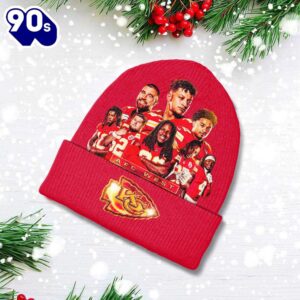 Merry Christmas Kansas City Chiefs Beanie Hat Gift Xmas