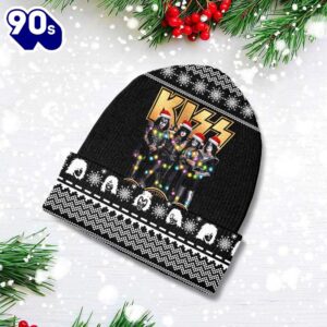 Merry Christmas Kiss Band Chirstmas Gifts 2024 Xmas Beanie Hat Gift Xmas