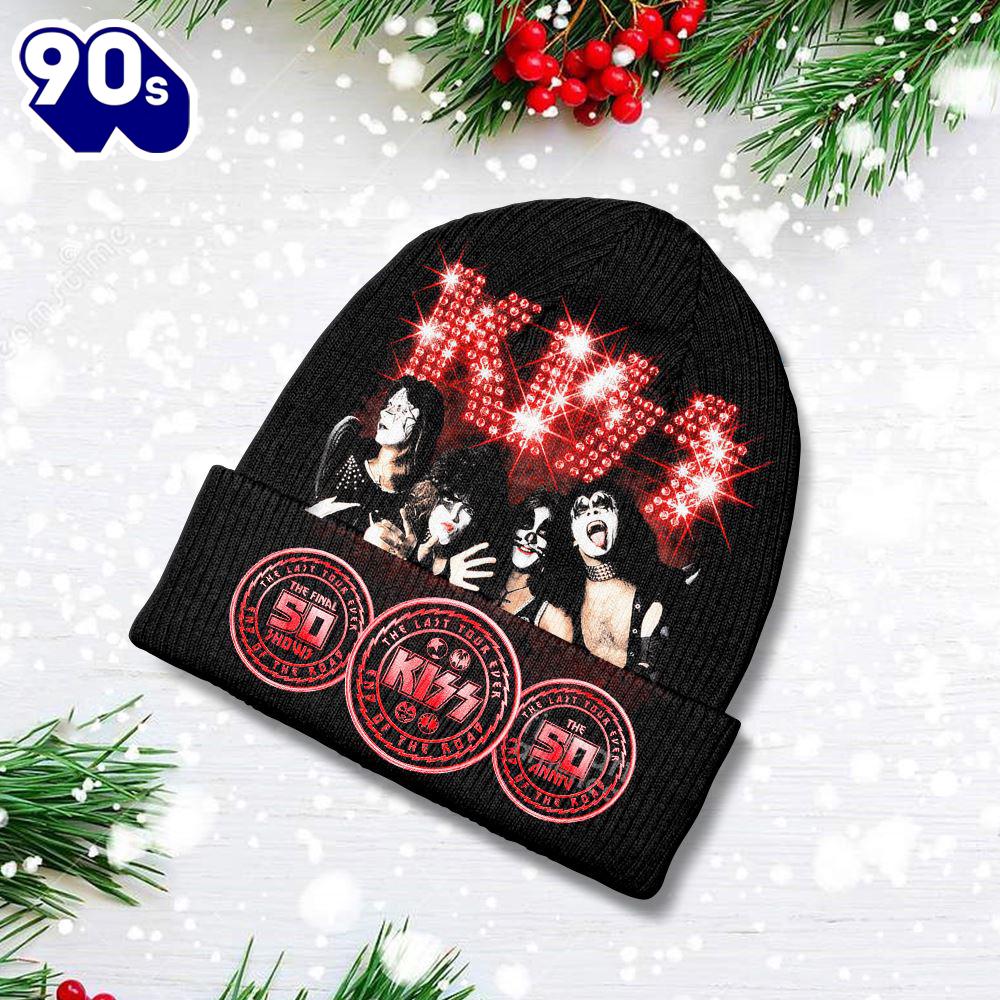 Merry Christmas Kiss Merry Kissmas Men's Beanie Hat Gift Xmas Merry Christmas Kiss Merry Kissmas Men's Beanie Hat Gift Xmas