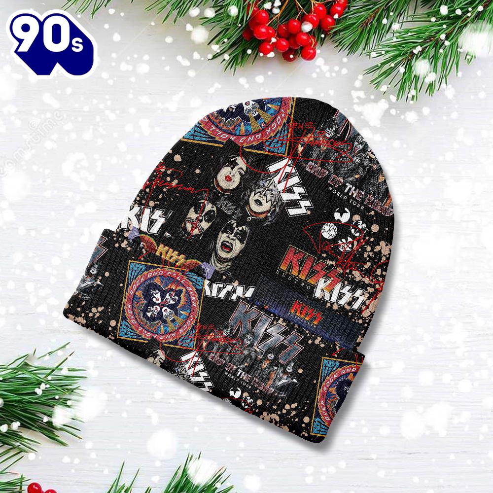 Merry Christmas Merry Christmas Kiss Band Beanie Hat Gift Xmas Merry Christmas Merry Christmas Kiss Band Beanie Hat Gift Xmas