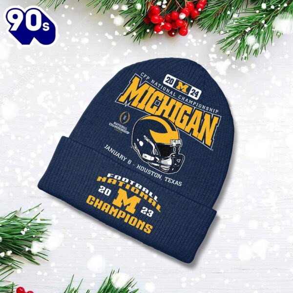 Merry Christmas Michigan Wolverines Football 2024 Beanie Hat Gift Xmas