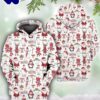 Merry Christmas Pattern White Red Christmas Hoodie All Over Print  , Pet Christmas 3d Shirt