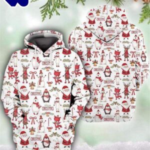 Merry Christmas Pattern White Red…