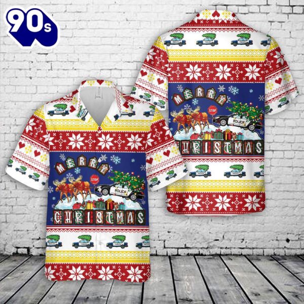 Merry Christmas Police Car Christmas Hawaiian Shirt