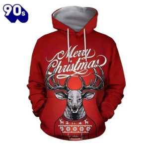 Merry Christmas Reindeer Christmas Hoodie…
