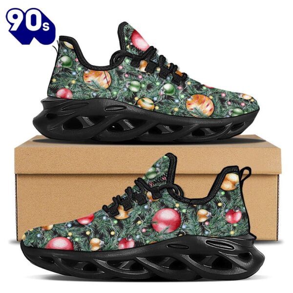 Merry Christmas Watercolor Print Pattern Black Max Soul Shoes