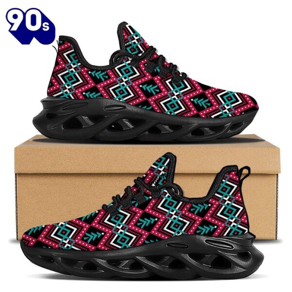 Merry Christmas Zigzag Print Pattern Black Max Soul Shoes