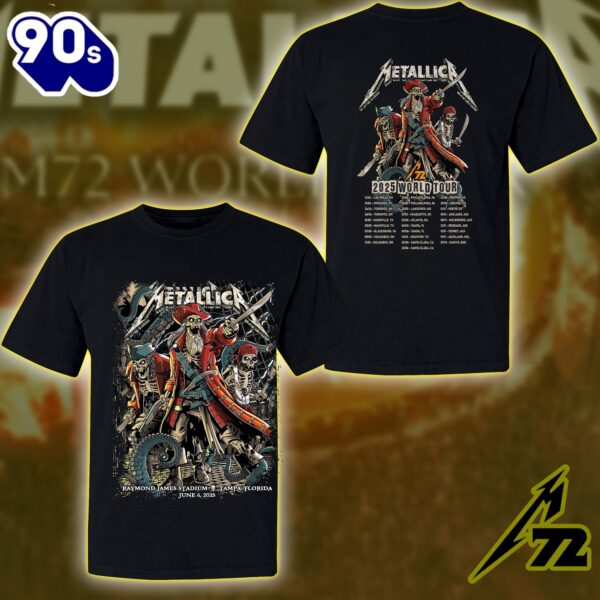Metallica M72 Tour Unisex T-Shirt June 6, 2025 Tonight in Tampa Concert at Raymond James Stadium For Fans