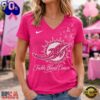 Miami Dolphins 2026 NFL Tackle Breast Cancer V neck T Shirt, NFL Fan V Neck Shirt