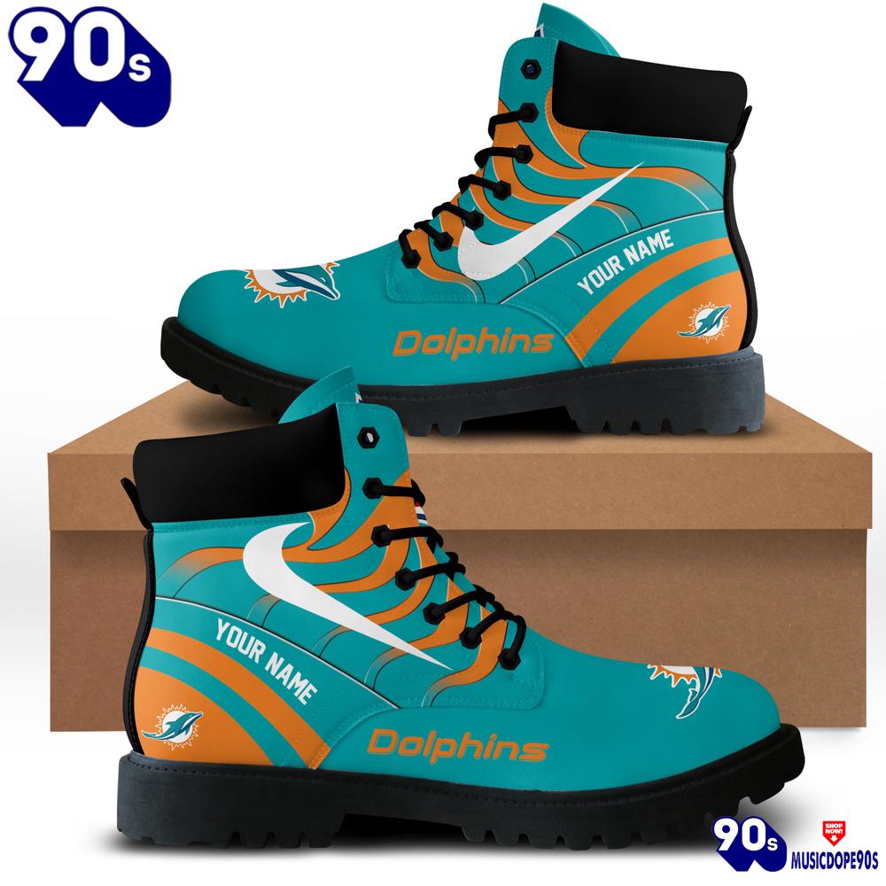 Miami Dolphins Custom Boots Shoes Idea Gift For Fan Miami Dolphins Custom Boots Shoes Idea Gift For Fan