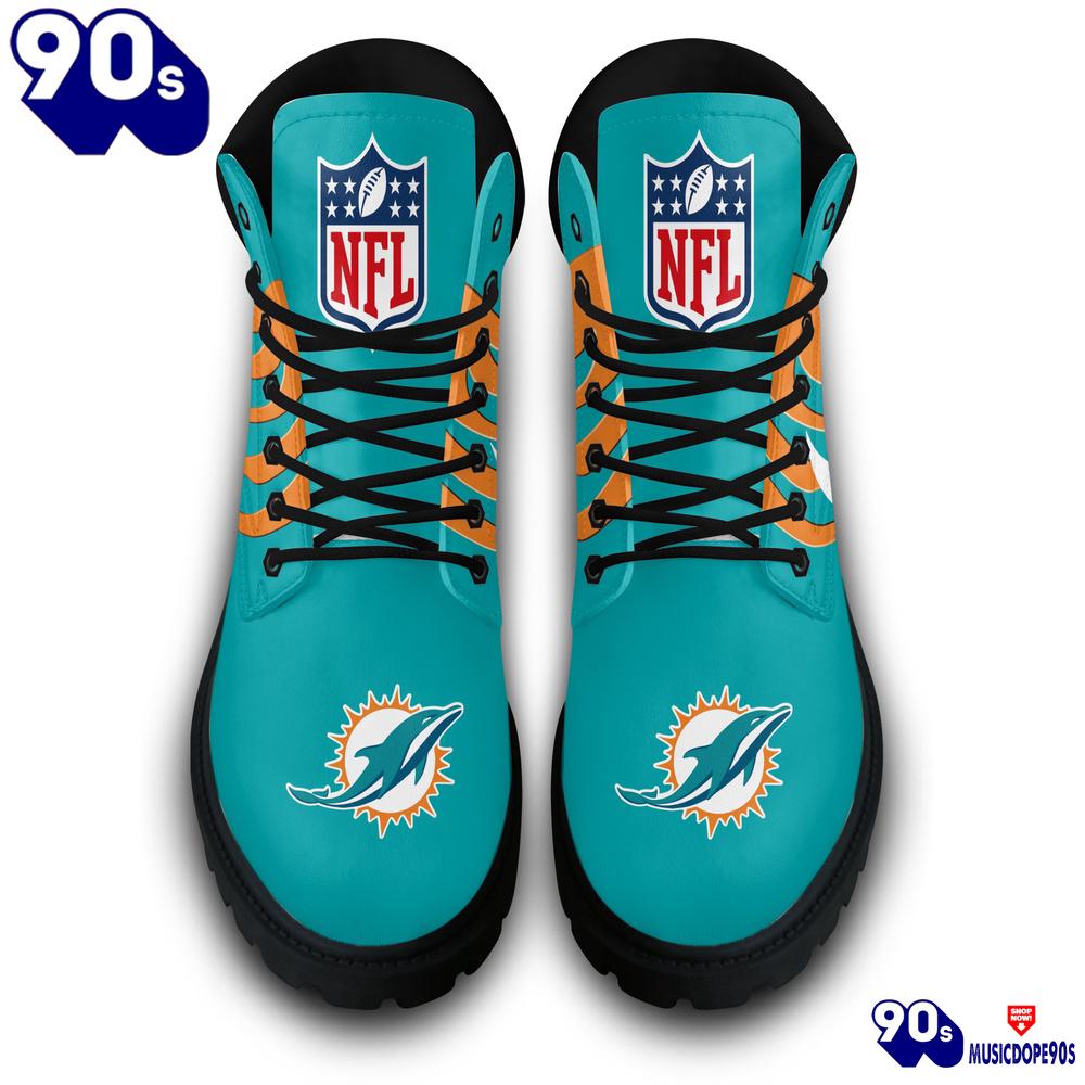Miami Dolphins Custom Boots Shoes Idea Gift For Fan Miami Dolphins Custom Boots Shoes Idea Gift For Fan