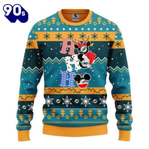 Miami Dolphins HoHoHo Mickey Christmas Ugly Sweater