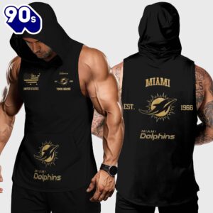 Miami Dolphins Men Workout Hooded Tank Top