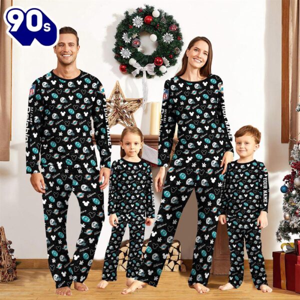 Miami Dolphins NFL And Mickey Mouse Pajamas Custom Your Name  Gift Christmas