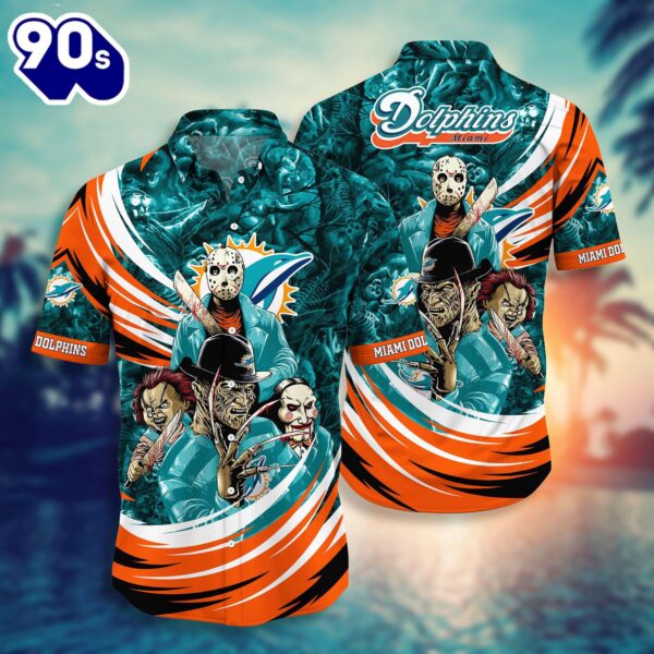 Miami Dolphins NFL Halloween Horror Movies Hawaiian Shirts