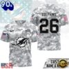 Miami Dolphins NFL Salute to Service Custom Name & Number Camo 3D Shirt, NFL Trending Shirt
