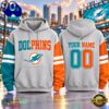Miami Dolphins NFL Two Tone Colorblock Varsity Hoodie, NFL Trending Shirt