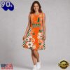 Miami Hurricanes NCAA Sporty Floral Elegance Women’s Sleeveless Dress, NCAA Sleeveless Dress