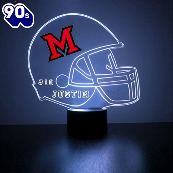 Miami Of Ohio Football Helmet Led Sports Fan Lamp Custom Light Gift Christmas