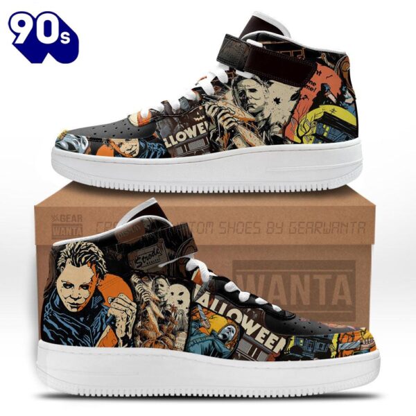 Michael Myers Shoes Custom High Top Air Force Shoes Sneakers Horror Fans