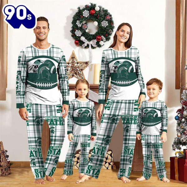 NCAA Family Pajama Sets  Michigan State Spartans Pajamas Personalized Your Name