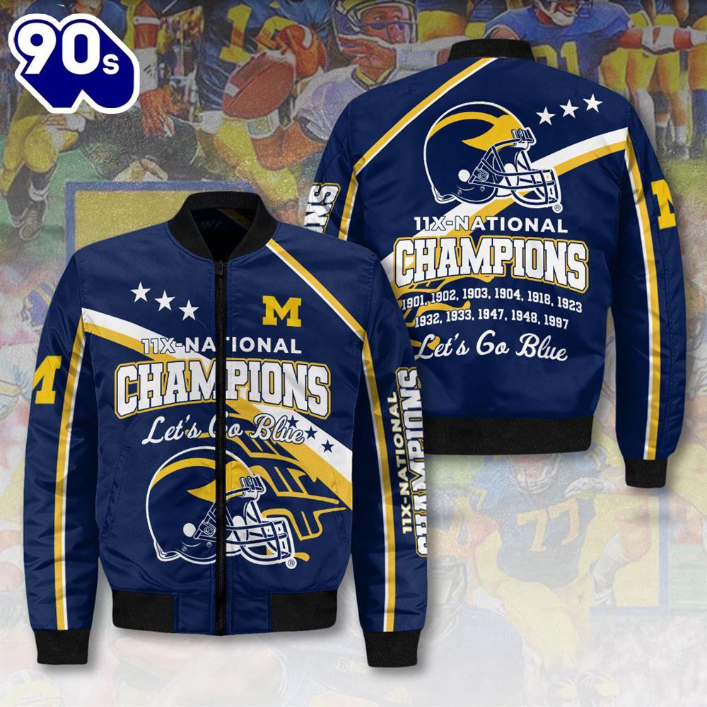 Michigan Wolverines Football 3D Bomber Jacket For Fans Michigan Wolverines Football 3D Bomber Jacket For Fans