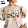 Mickey Christmas Sweatshirt, Retro Coffee Christmas Sweatshirt Gift Xmas