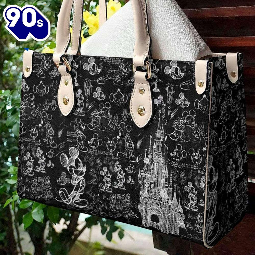 Mickey Disney Pattern Leather Handbag Mickey Disney Pattern Leather Handbag