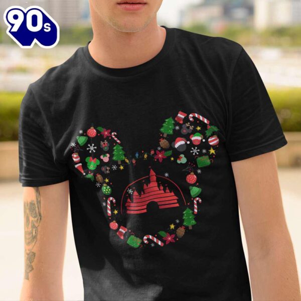 Mickey Head Disney Castle T-Shirt X-Mas Funny Gift
