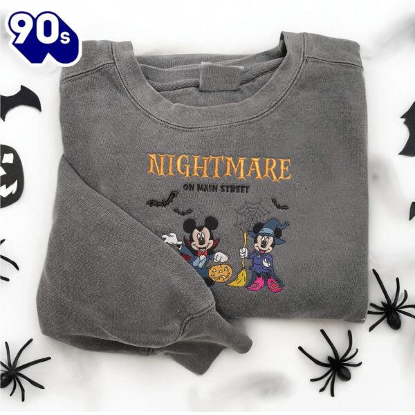 Mickey Minnie Mouse Cartoon Halloween Embroidered Sweatshirt Fashion Style For Man And Women