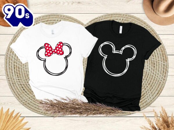 Mickey Minnie Mouse Disney Family Shirts Custom Matching Disneyworld Tees for Couples