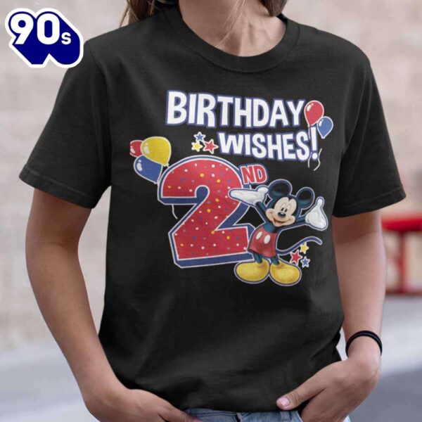 Mickey Mouse 2nd Birthday Wishes T-shirt Disney