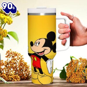 Mickey Mouse Design 40oz Insulated Tumbler With Handle