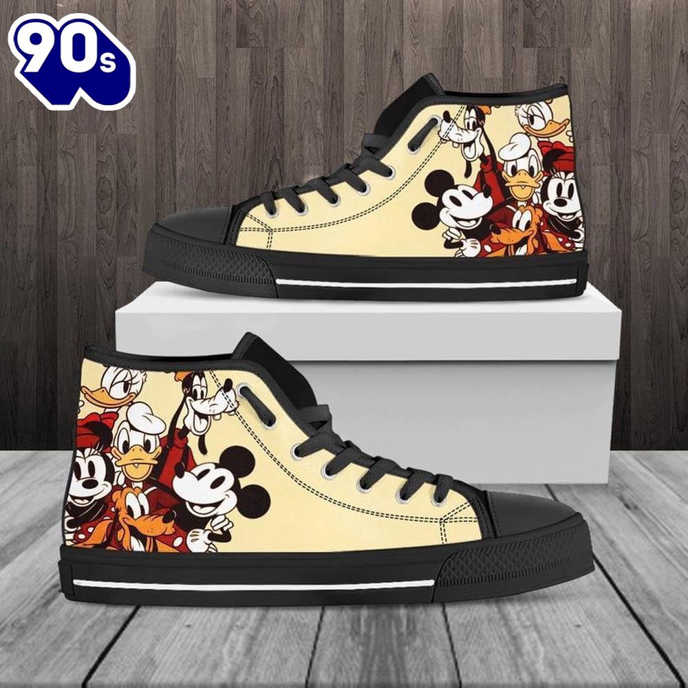 Mickey Mouse Donald Daisy Duck High Top Shoes Trendy High Cuts For Fans New Canvas Shoes Mickey Mouse Donald Daisy Duck High Top Shoes Trendy High Cuts For Fans New Canvas Shoes