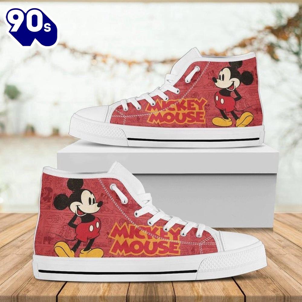 Mickey Mouse Minnie High Top Shoes Chic High Top Shoes For Fans New Canvas Shoes Mickey Mouse Minnie High Top Shoes Chic High Top Shoes For Fans New Canvas Shoes