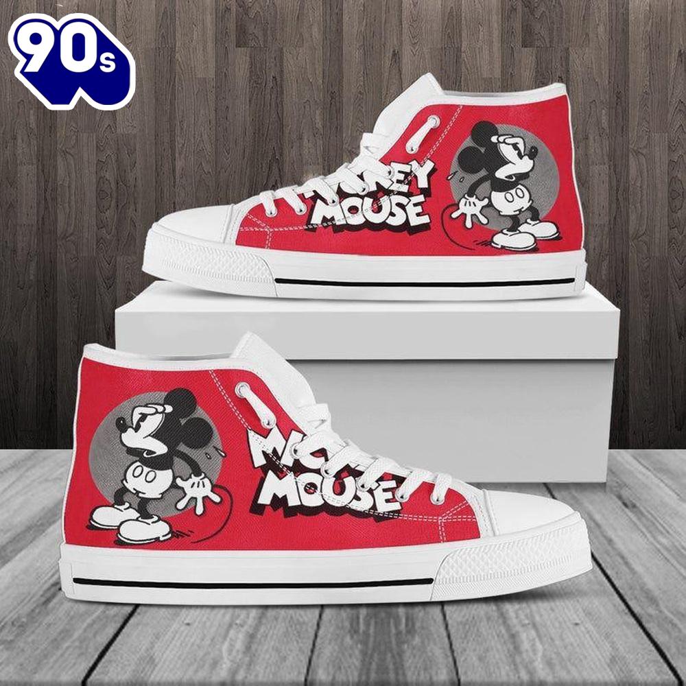 Mickey Mouse Minnie High Top Shoes Fashion High Cuts For Fans New Canvas Shoes Mickey Mouse Minnie High Top Shoes Fashion High Cuts For Fans New Canvas Shoes