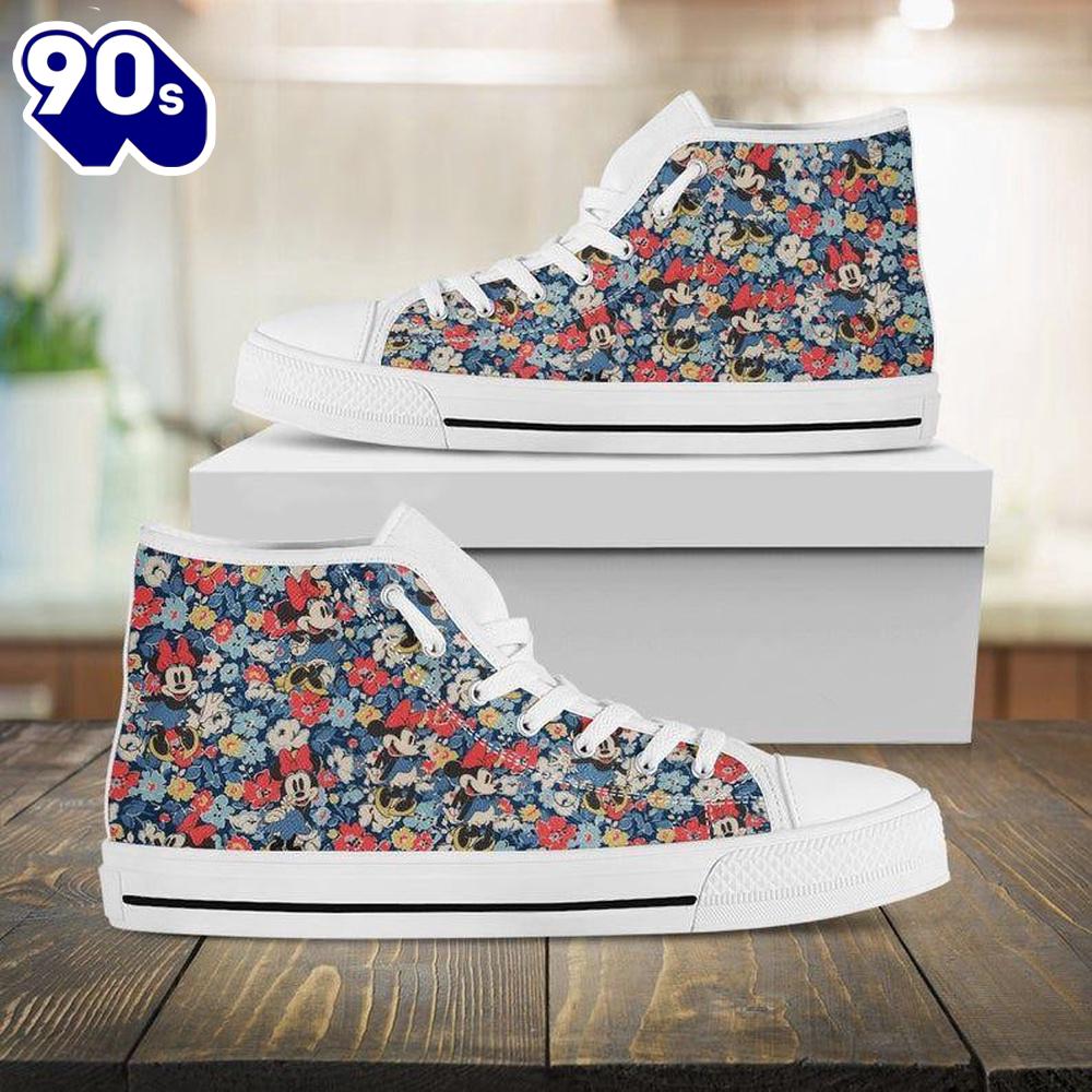 Mickey Mouse Minnie High Top Shoes Modern High Cuts For Fans New Canvas Shoes Mickey Mouse Minnie High Top Shoes Modern High Cuts For Fans New Canvas Shoes