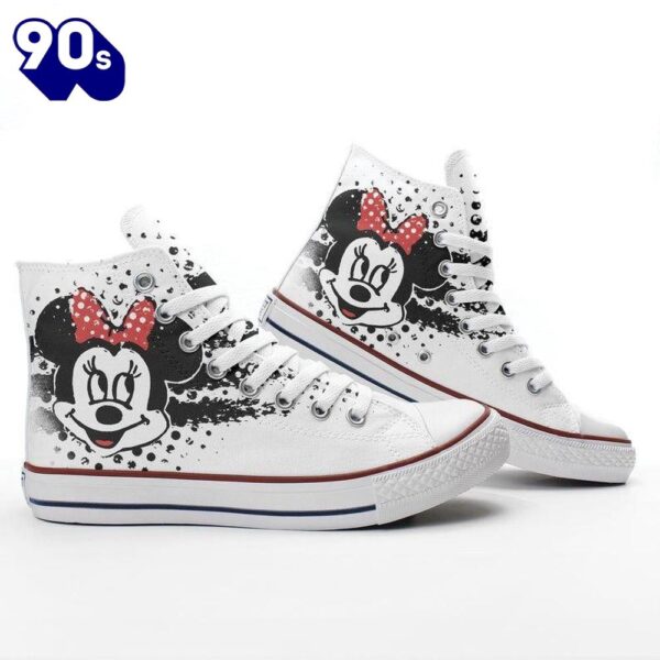Mickey Mouse Minnie High Top Shoes Sporty Top Sneakers For Fans New Canvas Shoes