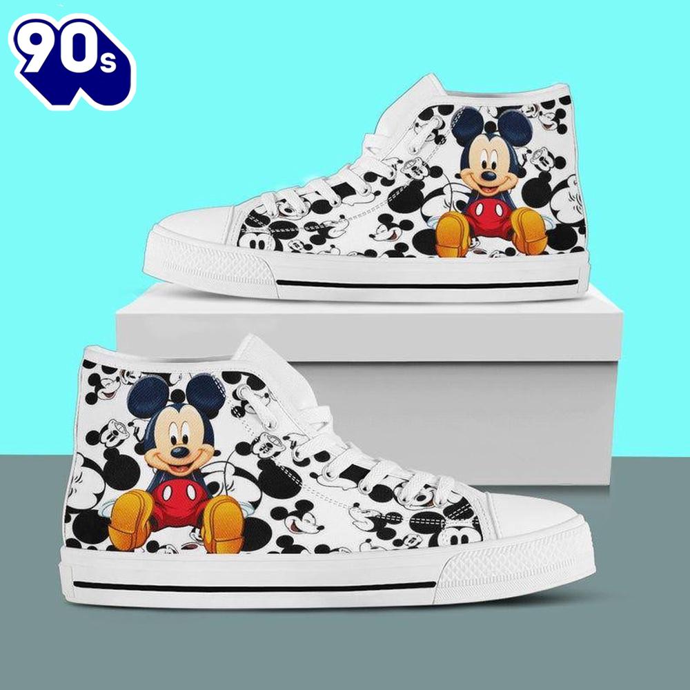 Mickey Mouse Minnie High Top Shoes Stylish High Tops For Fans New Canvas Shoes Mickey Mouse Minnie High Top Shoes Stylish High Tops For Fans New Canvas Shoes