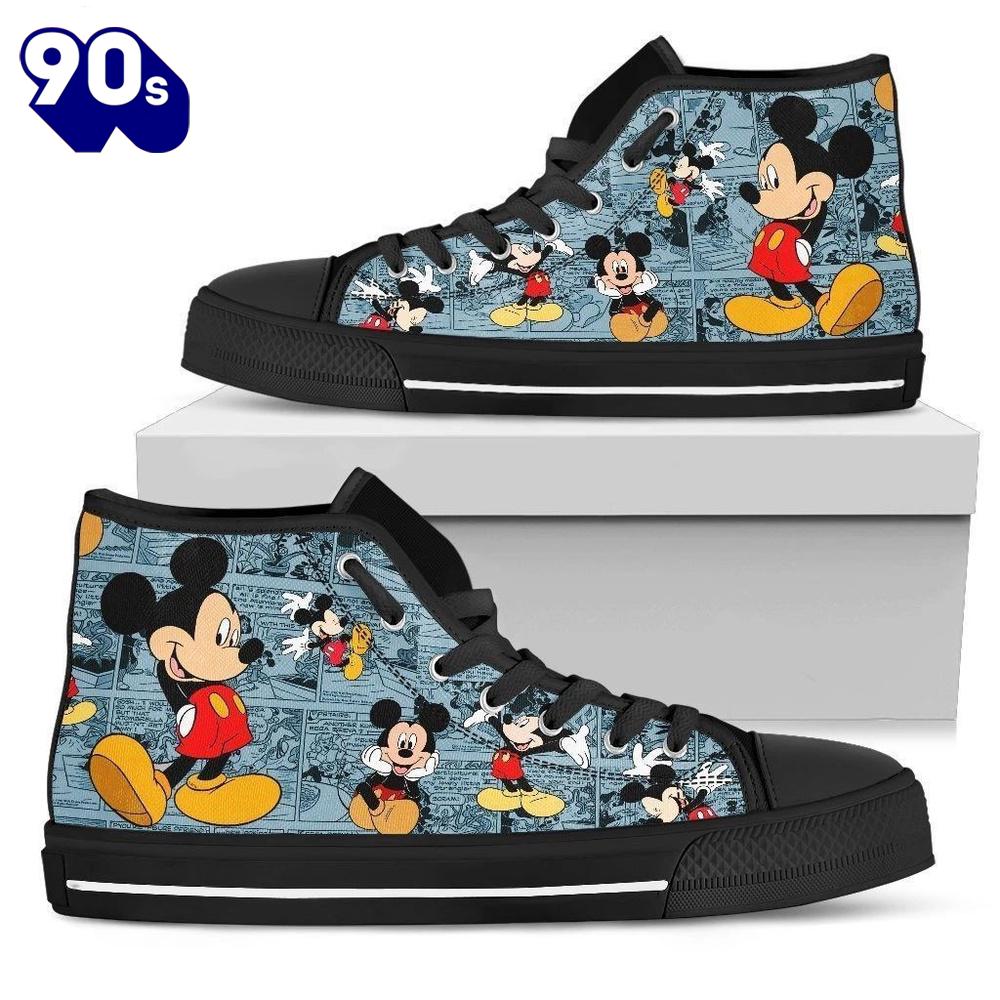 Mickey Mouse Minnie High Top Shoes Trendy High Cuts For Fans New Canvas Shoes Mickey Mouse Minnie High Top Shoes Trendy High Cuts For Fans New Canvas Shoes