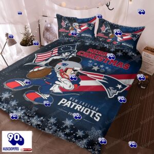 Mickey Mouse NFL New England Patriots Christmas Bedding Sets